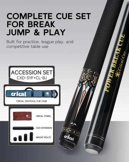 【CXD】CRICAL Pro Taper Carbon Fiber Pool Cue Set with Maple Jump Break Cue