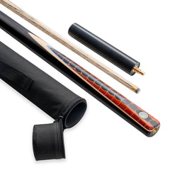 【Snooker】3/4 Split Snooker Cues with 10-10.2mm Tip and Extension Cases for Professional Snooker Cue Stick（Dragon-Blue）