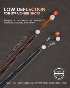 【CRICAL】CXD-2F Carbon Fiber Pool Cue Stick with 12.5mm Tip leather grip Low Deflection shaft for Billiard Cue Sticks