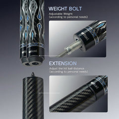 【CL-04】CRICAL Carbon Fiber Pool Cue Stick with 12.5mm Tip Low Deflection shaft for Billiard Cue Sticks