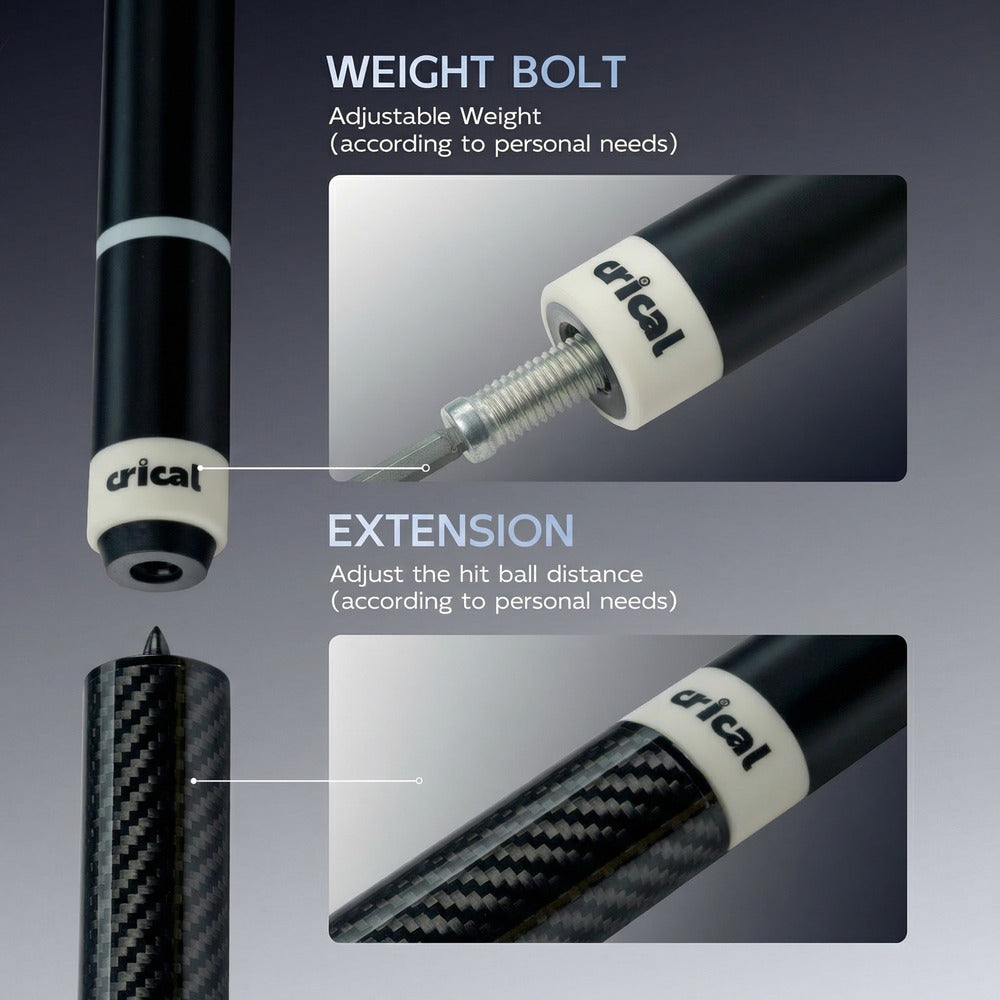 【CRICAL】CL-PRO 1 Carbon Fiber Pool Cue Stick with 12.5mm Tip Low Deflection shaft for Billiard Cue Sticks（ship from USA）