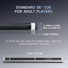【CL-PRO 1】CRICA Carbon Fiber Pool Cue Stick with 12.5mm Tip Low Deflection shaft for Billiard Cue Sticks（ship from USA）