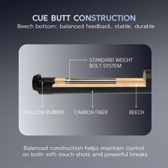 【CL-PRO 1】CRICA Carbon Fiber Pool Cue Stick with 12.5mm Tip Low Deflection shaft for Billiard Cue Sticks（ship from USA）