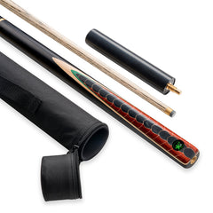 【Snooker】3/4 Split Snooker Cues with 10-10.2mm Tip and Extension Cases for Professional Snooker Cue Stick(Dragon-green)