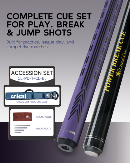 【PD】CRICAL Pro Taper Carbon Fiber Pool Cue Set with Maple Jump Break Cue