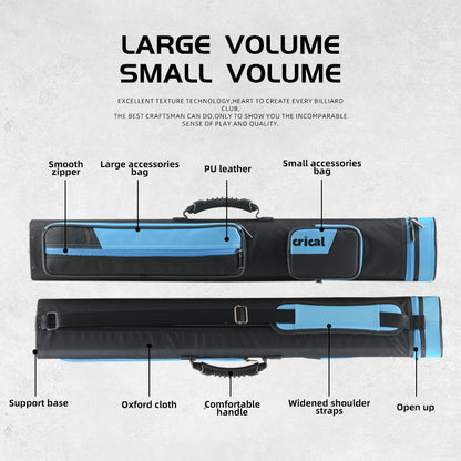 【Crical】Pool Cue Case with 6 Holes 2*4 case 2 butts 4 shafts pool cue bag for 1/2 Billiard cue cases