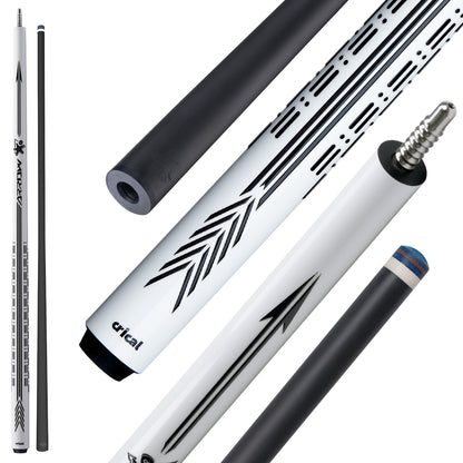 【CRICAL】CL-PD-01 Carbon Fiber Pool Cue Stick - 58" Low Deflection Professional Pool Cue with Pro Taper Shaft, 3D Wrapless Grip, 12.5mm Tip & 3/8x8 Joint Billiard Stick