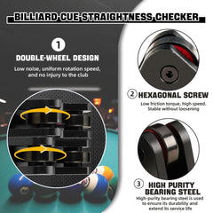 【straightness checker】CRICAL 2Pcs Billiard Cue Straightness Checker,Pool Billiard Cue Snooker Club Roller Straightness Detector Checker Inspect Tool