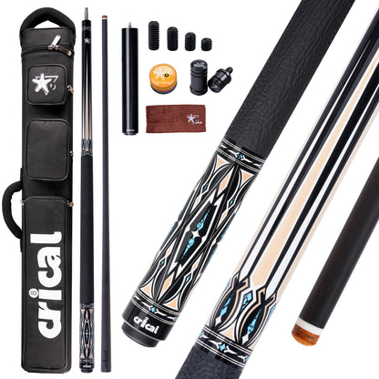 【Crical】CXD-2YF Carbon Fiber Pool Cue Stick with 12.5mm Tip leather grip Low Deflection shaft for Billiard Cue Sticks