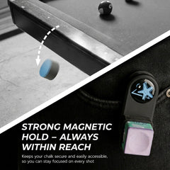 CRICAL Pool Cue Chalk Holder Magnetic Pool Chalk Holder Portable Billiard Holder Round