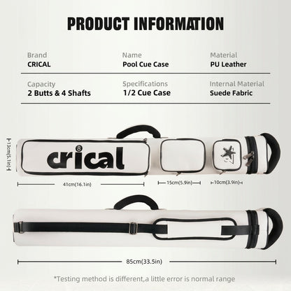 【Crical】Pool Cue Case with 6 Holes 2*4 case 2 butts 4 shafts pool cue bag for 1/2 Billiard cue cases