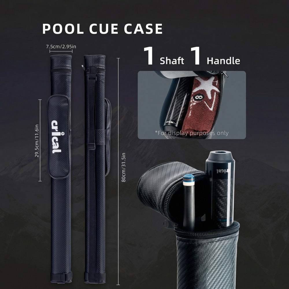 【CRICAL Pro Taper】 Carbon Fiber Pool Cue Stick | Low Deflection Billiard Cue with 3/8x8 Joint & 12.5mm Tip