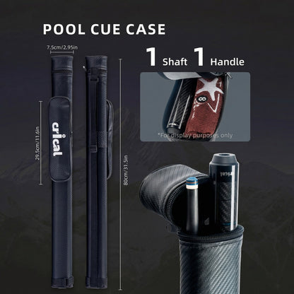 【CRICAL Pro Taper】 Carbon Fiber Pool Cue Stick | Low Deflection Billiard Cue with 3/8x8 Joint & 12.5mm Tip
