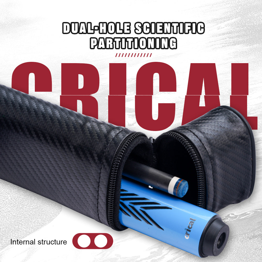 【CRICAL】Pool Cue Case with 2 Holes 1 butt 1shaft for 1/2 Billiard cue cases