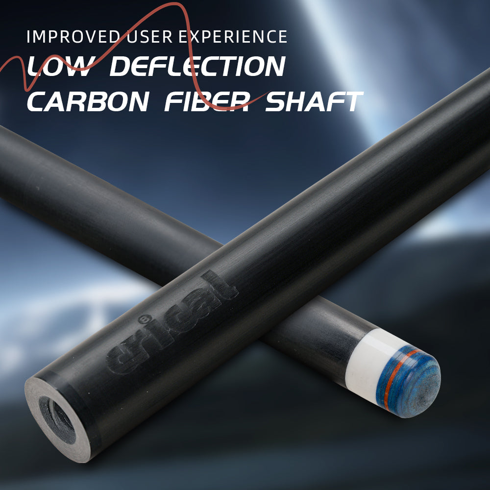 【Crical】PRO-1 Carbon Fiber Pool Cue Stick with 12.5mm Tip Low Deflection shaft for Billiard Cue Sticks