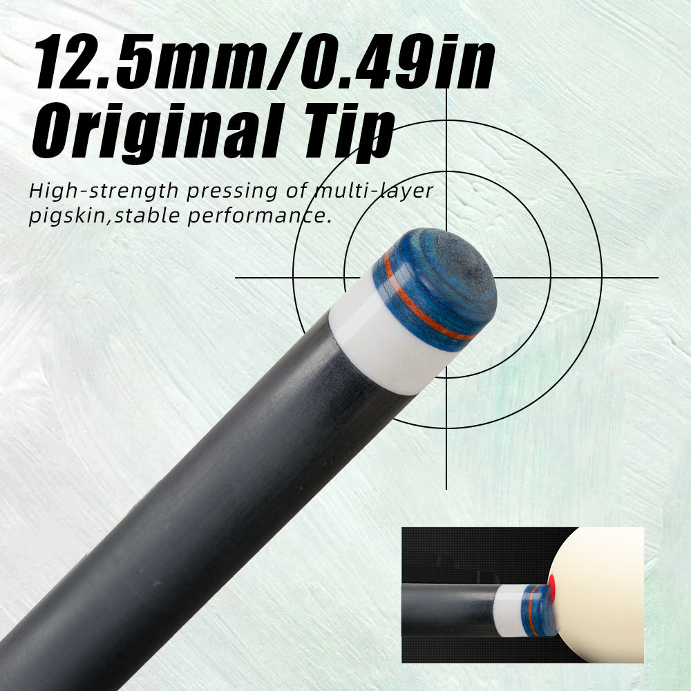 CRICAL CL-01 Carbon Fiber Pool Cue Stick Black Technology Low Deflection 12.4mm Tip 3 * 8/8 Joint Pin Professional 1/2 Billiard