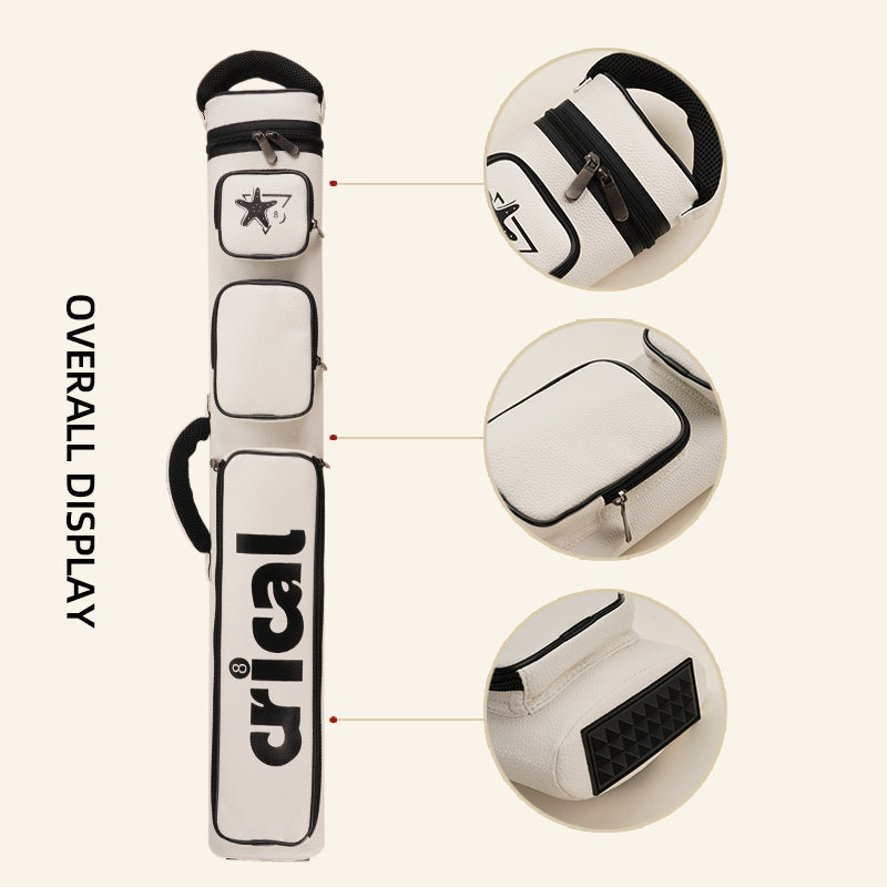 【Crical】 6 holes Cue Case（White/Blue/Black/Brown）