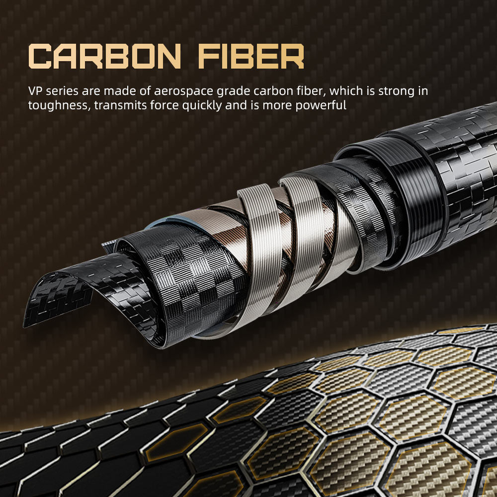 【CRICAL】VP-1 Carbon Fiber Pool Cue Stick - 58" Low Deflection Professional Pool Cue with Pro Taper Shaft,12.5mm Tip & 3/8x8 Joint Billiard Stick for Enhanced Control & Accuracy