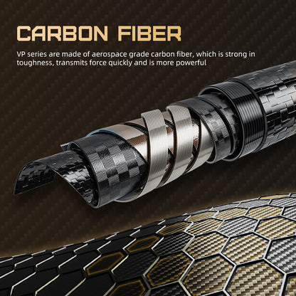 【CRICAL】VP-1 Carbon Fiber Pool Cue Stick - 58" Professional Pool Cue with 12.5mm Tip & 3/8x8 Joint Billiard Stick