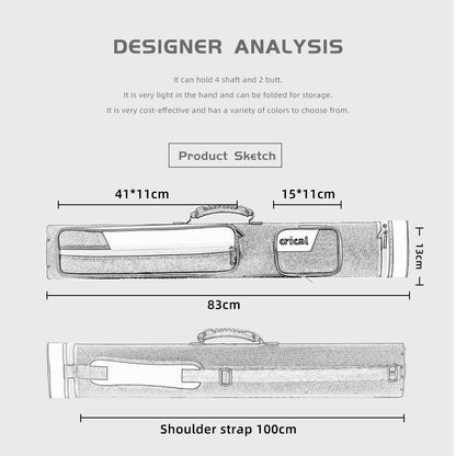 【Crical】Pool Cue Case with 6 Holes 2*4 case 2 butts 4 shafts pool cue bag for 1/2 Billiard cue cases