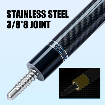 【CRICAL】CL-04 Carbon Fiber Pool Cue Stick with 12.5mm Tip Low Deflection shaft for Billiard Cue Sticks