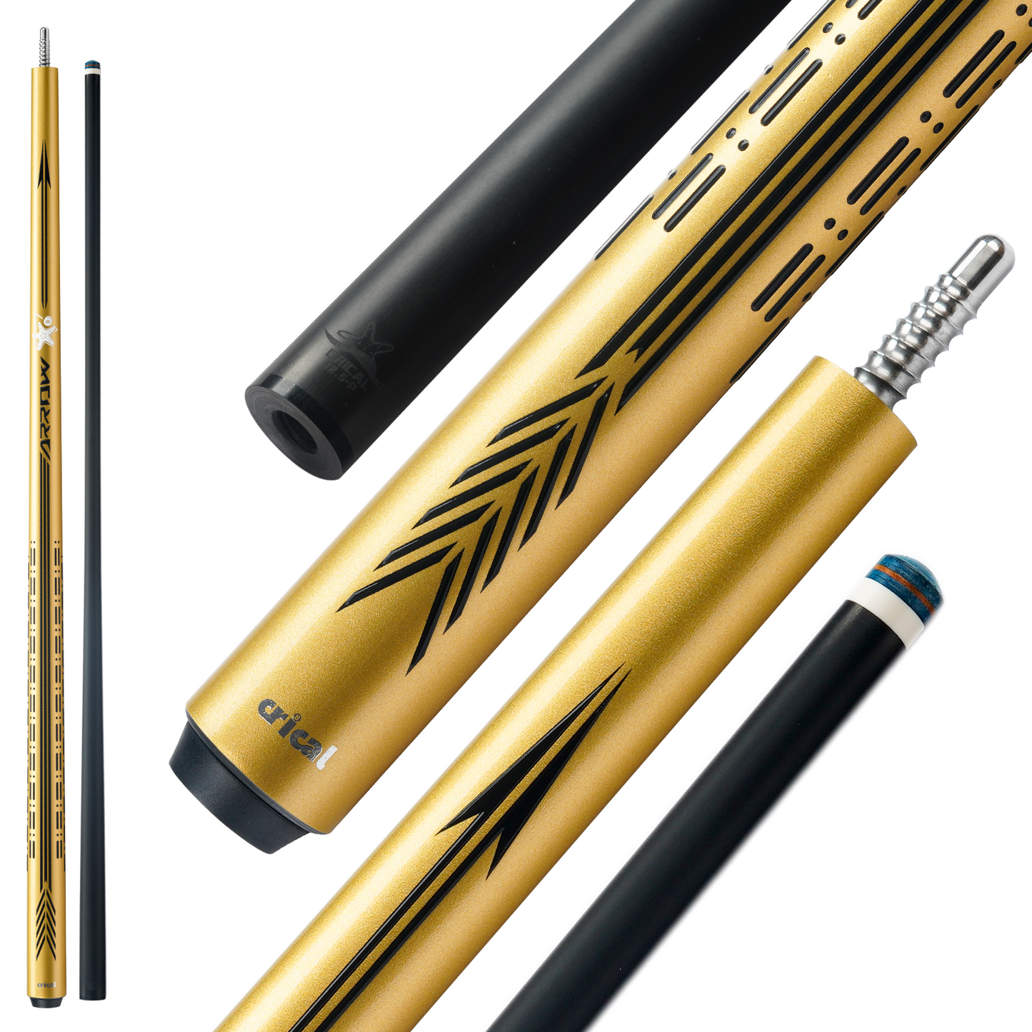 【CRICAL】CL-PD Carbon Fiber Pool Cue Stick - 58" Low Deflection Professional Pool Cue with Pro Taper Shaft, 3D Wrapless Grip, 12.5mm Tip & 3/8x8 Joint Billiard Stick