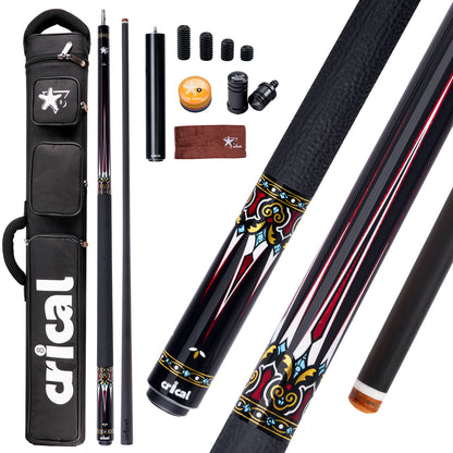 【Crical】CXD-3RF Carbon Fiber Pool Cue Stick with 12.5mm Tip leather grip Low Deflection shaft for Billiard Cue Sticks