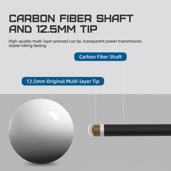 【Crical】CXD-1YF Carbon Fiber Pool Cue Stick with 12.5mm Tip Low Deflection shaft for Billiard Cue Sticks