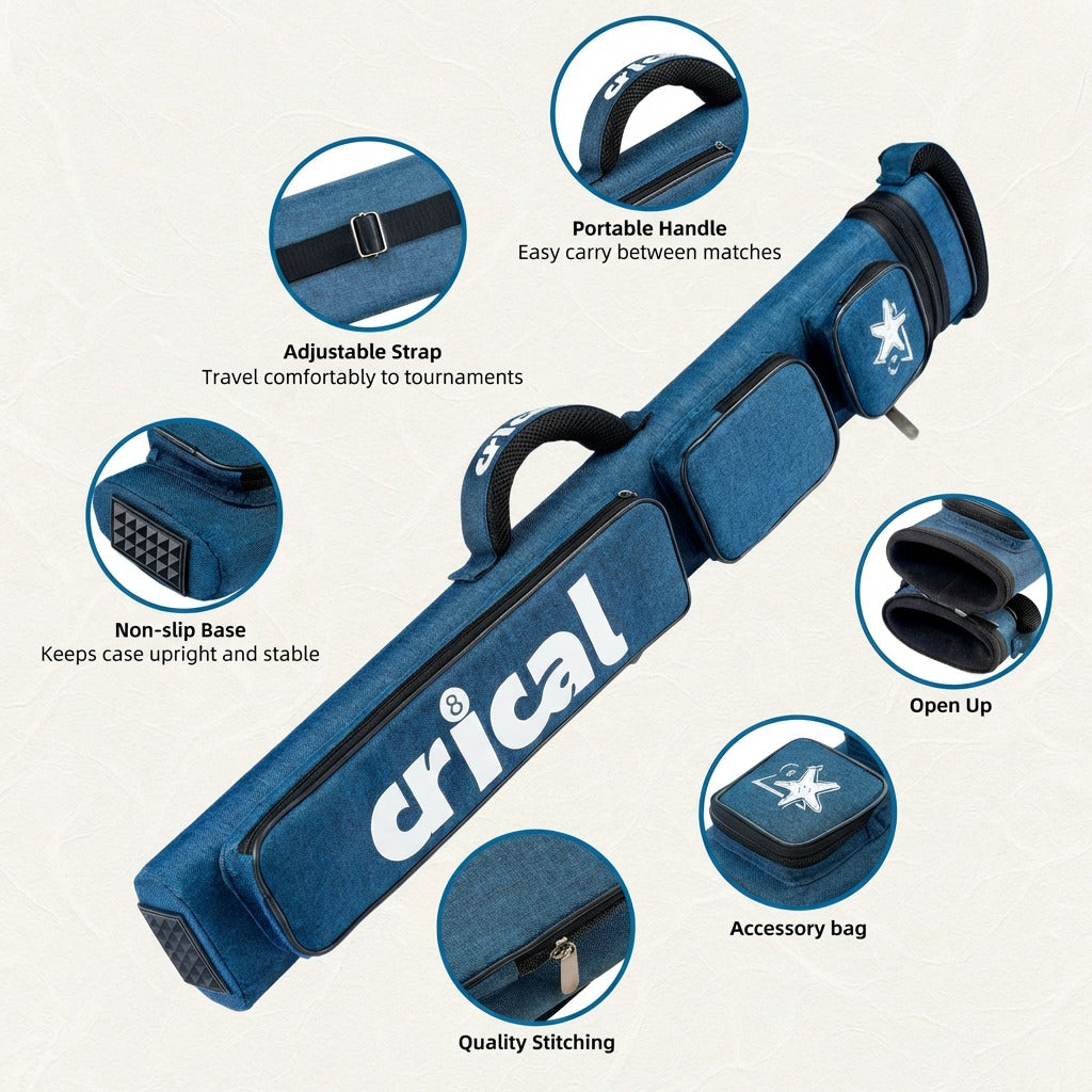 Crical】Pool Cue Case with 6 Holes 2*4 case 2 butts 4 shafts pool