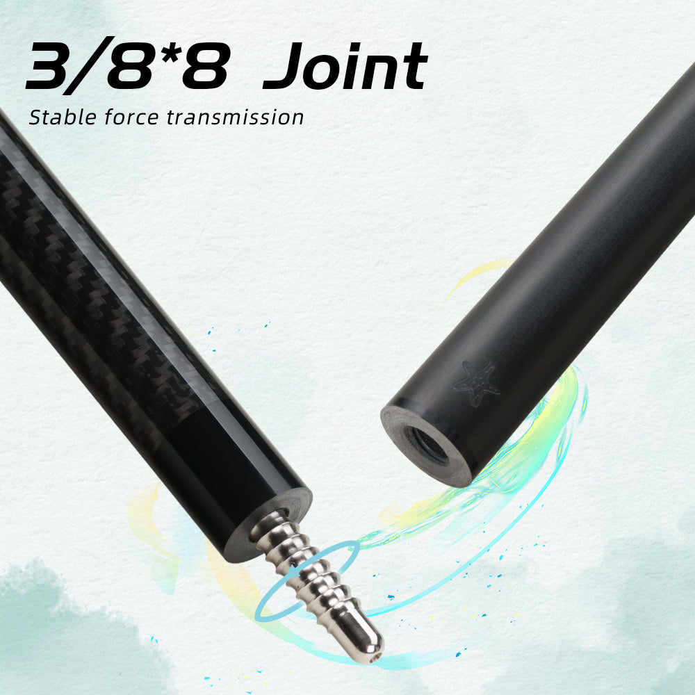 【Crical】CL-01 Carbon Fiber Pool Cue Stick with 12.5mm Tip Low Deflection shaft for Billiard Cue Sticks