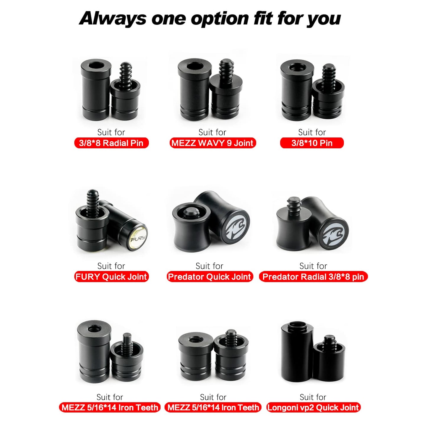 CRICAL Billiard Joint Protector Plastic 3/8 X 8 Radial Pin 3/8 X 10 Uni-loc Joint Suit for Predator MEZZ