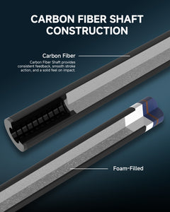 【VP PRO Taper】CRICAL Carbon Fiber Pool Cue Stick, Low Deflection Billiard Cue with Pro Taper Shaft, 58 Inch Cue with Cowhide Grip, 12.5mm Tip, 3/8x8 Joint, Adjustable Weight