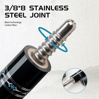 【CRICAL】CXD-1BF Carbon Fiber Pool Cue Stick with 12.5mm Tip Low Deflection shaft for Billiard Cue Sticks