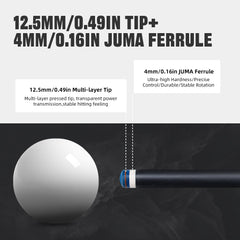 【CL-PD-(1-5】 Carbon Fiber Pool Cue Stick - 58" Low Deflection Pool Cue with Pro Taper Shaft, 3D Wrapless Grip, 12.5mm Tip & 3/8x8 Joint Billiard Stick