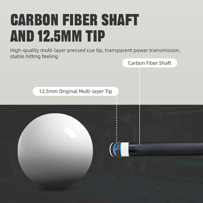 【CRICAL】 CL-pro3 Carbon Fiber Pool Cue Stick with 12.5mm Tip Low Deflection shaft for Billiard Cue Sticks