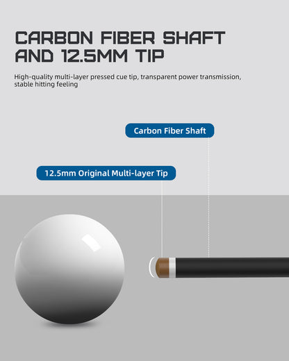 【CRICAL】CXD-1RF Carbon Fiber Pool Cue Stick with 12.5mm Tip Low Deflection shaft for Billiard Cue Sticks