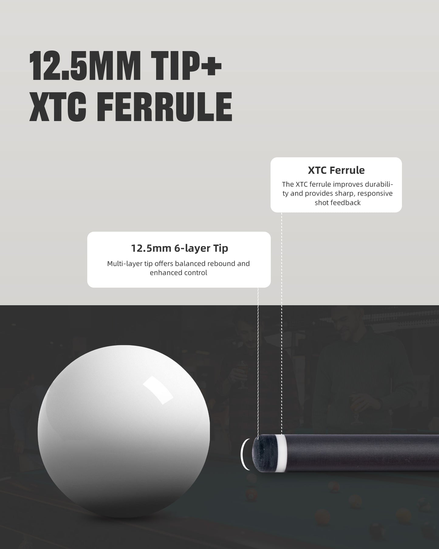 【CRICAL】VP-1 VP-2 Carbon Fiber Pool Cue Stick - 58" Professional Pool Cue with 12.5mm Tip & 3/8x8 Joint Billiard Stick