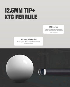 【CRICAL】VP-1 VP-2 Carbon Fiber Pool Cue Stick - 58" Professional Pool Cue with 12.5mm Tip & 3/8x8 Joint Billiard Stick
