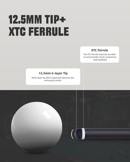 【CRICAL】VP-1 VP-2 Carbon Fiber Pool Cue Stick - 58" Professional Pool Cue with 12.5mm Tip & 3/8x8 Joint Billiard Stick