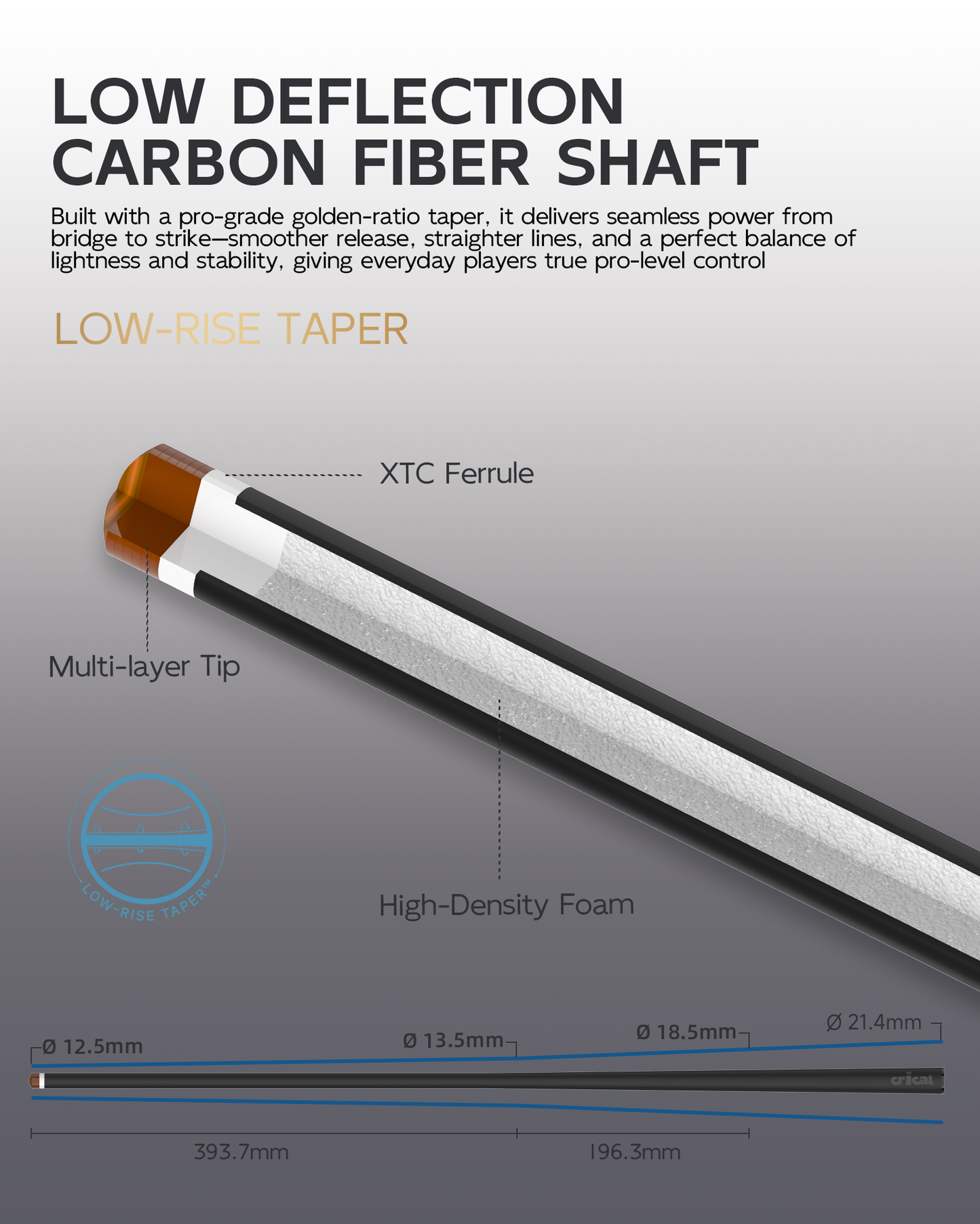 【CXD-1F】CRICAL Pro Taper Carbon Fiber Pool Cue Set with Maple Jump Break Cue
