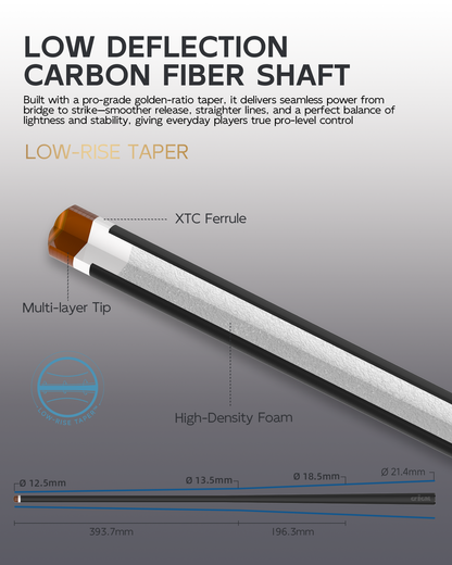 【CXD-1F】CRICAL Pro Taper Carbon Fiber Pool Cue Set with Maple Jump Break Cue