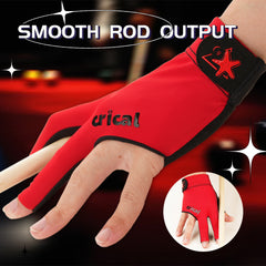 【Glove】 CRICAL Professional Billiard Glove for Pool, 3-Finger Design with Thick Lycra & Non-Slip Grip for Men and Women, Billiard Cue Accessories for Improved Control and Practice