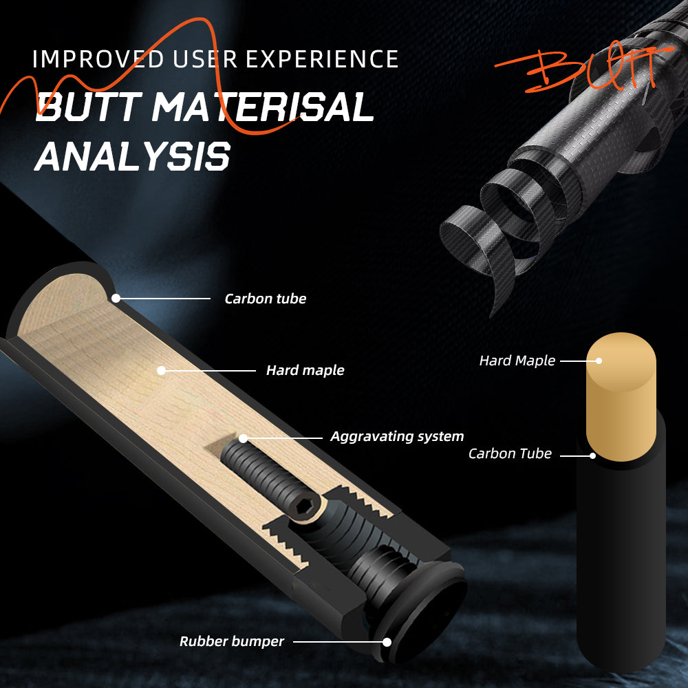 【CRICAL】 CL-pro3 Carbon Fiber Pool Cue Stick with 12.5mm Tip Low Deflection shaft for Billiard Cue Sticks