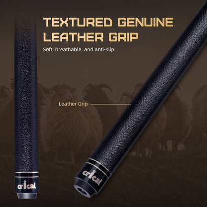 【CRICAL】VP-1 Carbon Fiber Pool Cue Stick - 58" Professional Pool Cue with 12.5mm Tip & 3/8x8 Joint Billiard Stick