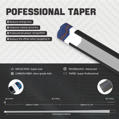 【CRICAL】 CL-pro3 Carbon Fiber Pool Cue Stick with 12.5mm Tip Low Deflection shaft for Billiard Cue Sticks