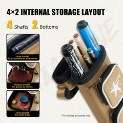 【CRICAL】 Pool Cue Case with 6 Holes 2*4 case 2 butts 4 shafts for 1/2 Billiard cue cases