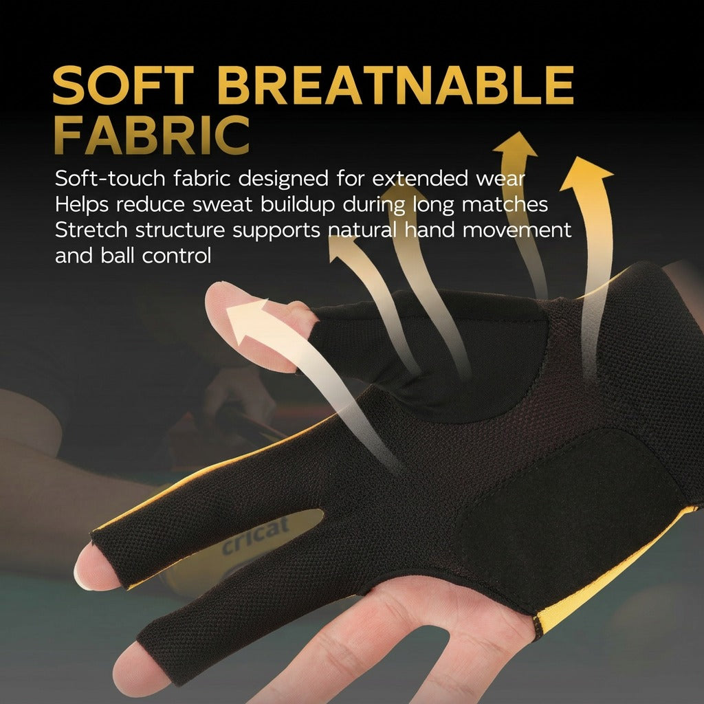 【Crical】 CRICAL Professional Billiard Glove for Pool, 3-Finger Design with Thick Lycra & Non-Slip Grip for Men and Women, Billiard Cue Accessories for Improved Control and Practice