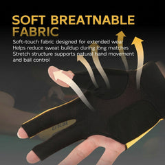 【Glove】 CRICAL Professional Billiard Glove for Pool, 3-Finger Design with Thick Lycra & Non-Slip Grip for Men and Women, Billiard Cue Accessories for Improved Control and Practice