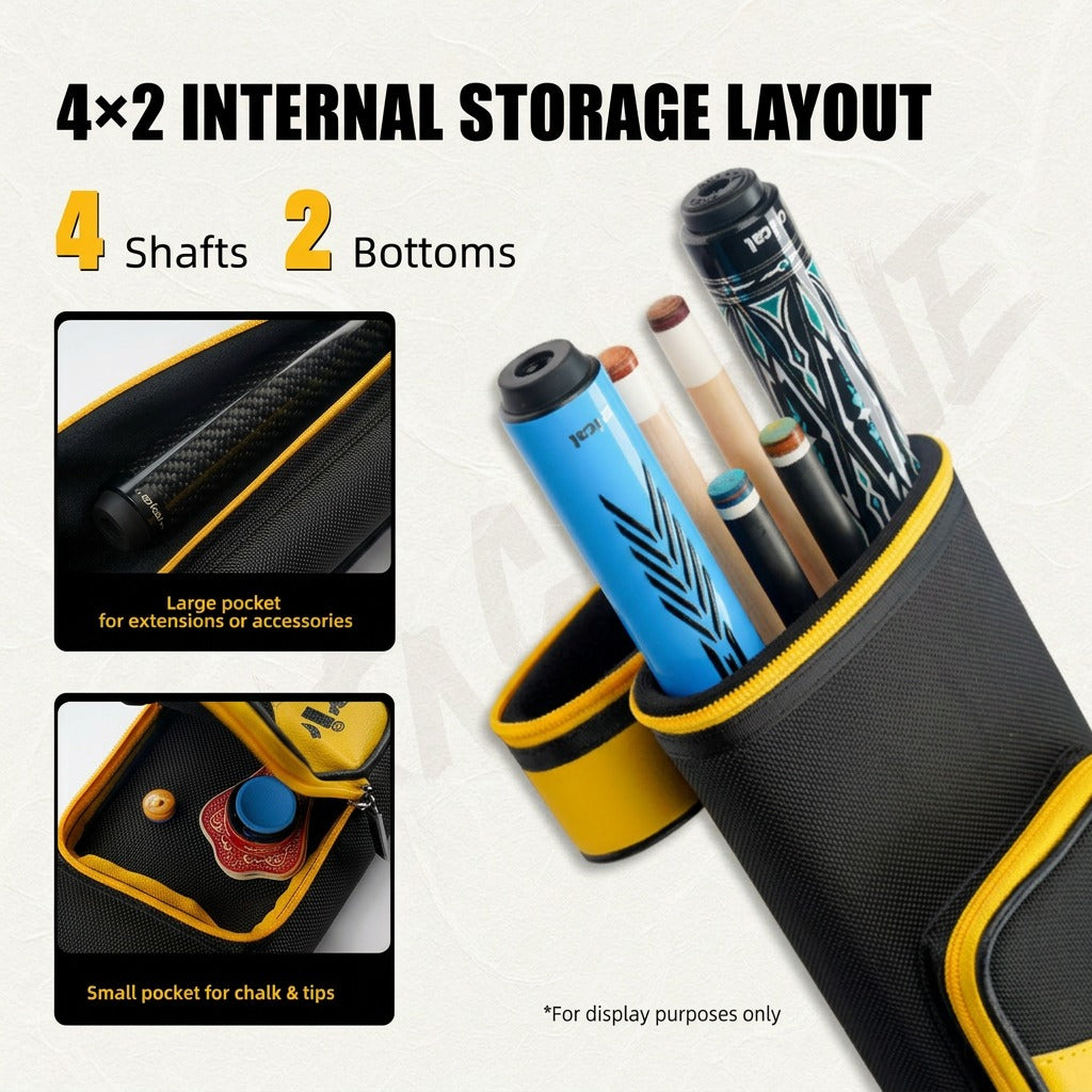 Crical】Pool Cue Case with 6 Holes 2*4 case 2 butts 4 shafts pool