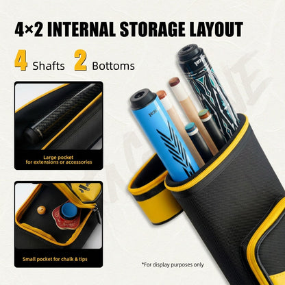 【Crical】Pool Cue Case with 6 Holes 2*4 case 2 butts 4 shafts pool cue bag for 1/2 Billiard cue cases